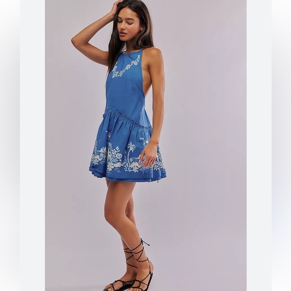 Free People Deserted Island Mini Dress NWOT - Picture 2 of 7